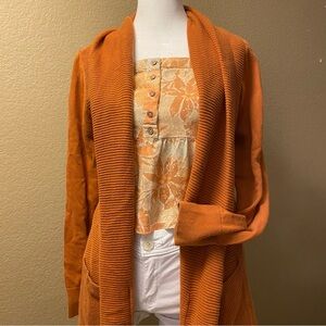 Ann Taylor Factory Orange Cardigan Sweater